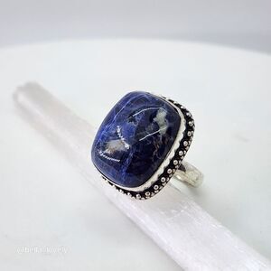 Stunning! Sodalite Ethnic Handmade Ring Jewelry Size 9